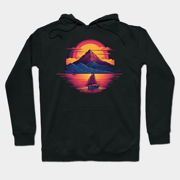 Tranquil Waters: A Serene Sunset on the Lake Hoodie by CreativeWidgets